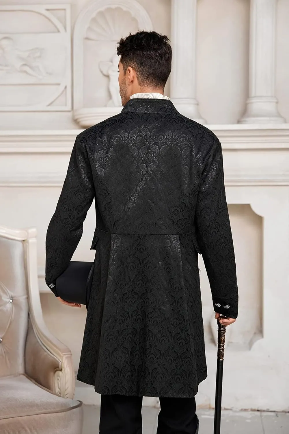 Mens Steampunk Medieval Jacket Pirate Viking Renaissance Costume Formal Tailcoat Gothic Victorian Halloween Tuxedo Coats