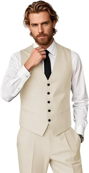 Mens Vest and Pants Suit Set Slim Fit 2 Piece Wedding Suits for Groomsmen Business Prom Homecoming Formal Set