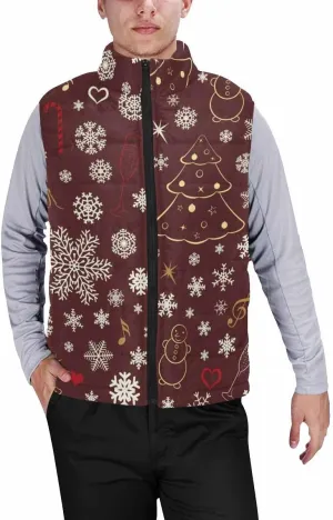Mens Vest Symbols Of The New Year Men'S Outdoor Quilted Winter Vest Puffer Sleeveless Jacket Padded Vest