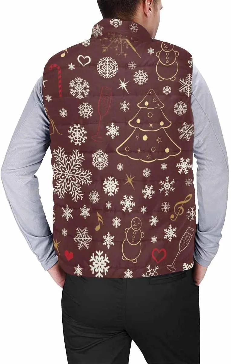 Mens Vest Symbols Of The New Year Men'S Outdoor Quilted Winter Vest Puffer Sleeveless Jacket Padded Vest