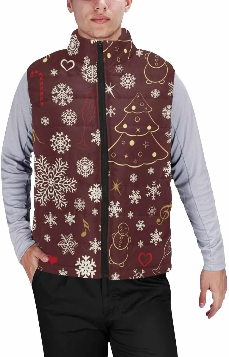 Mens Vest Symbols Of The New Year Men'S Outdoor Quilted Winter Vest Puffer Sleeveless Jacket Padded Vest