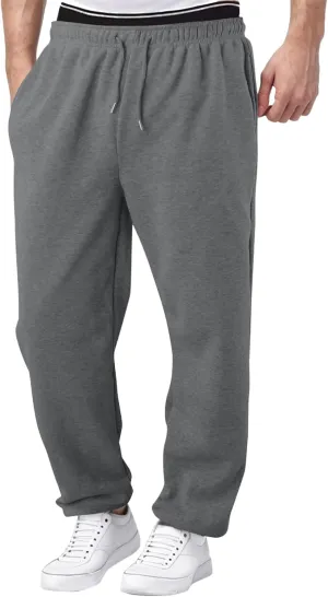 Men's Waffle Joggers, Lightweight Drawstring Casual Bottom Sweatpants, Straight Leg Slim Jogger Sweatpants with Pockets