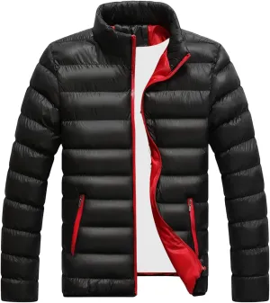 Men's Winter Jackets Male Cotton Padded Hoodless Long Sleeve Coat Man Warm Casual Skinny Quilted Jacket