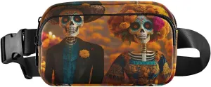 Mexican Skulls Fanny Pack Water Resistant, Women Men Waist Pack Sling Bag Purse for Travel Hiking