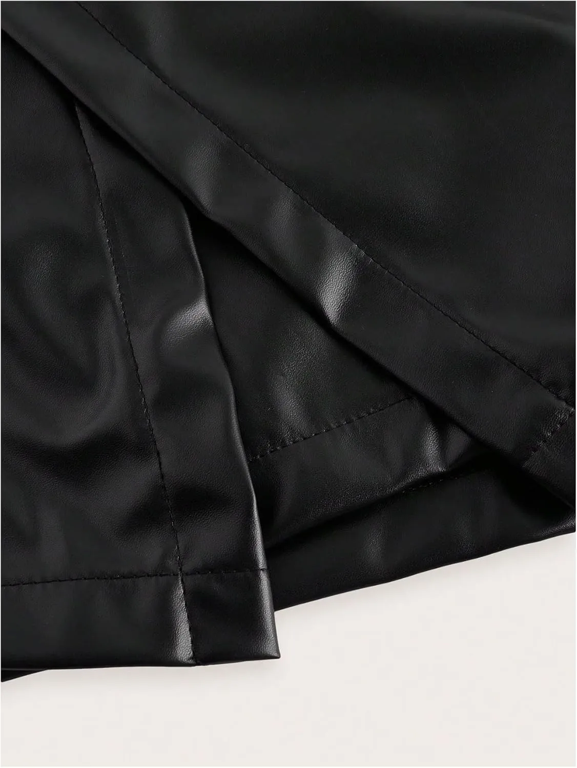 Milumia Women's Pu Leather Skort High Waisted Asymmetrical Hem Wrap Skirt Shorts