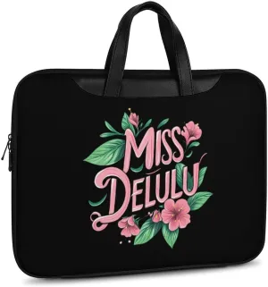 Miss Delulu Leather Bag Laptop Case Slim Water Resistant Computer Bags with Handle Briefcase for Work
