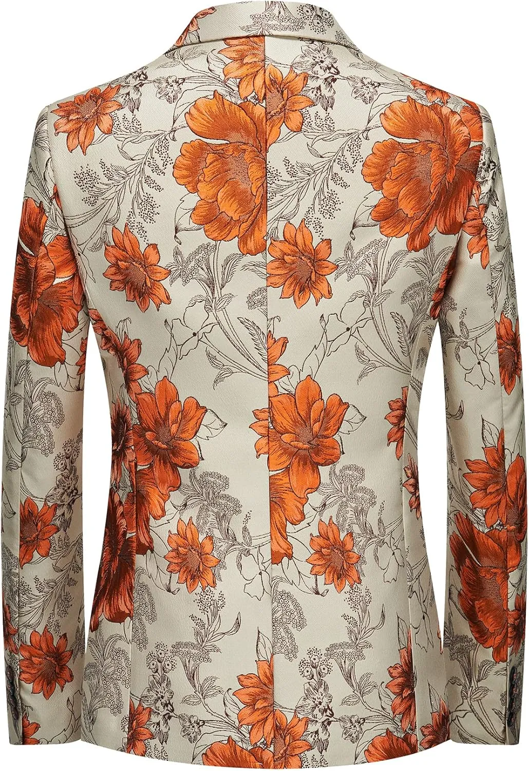 MOGU Mens Floral Blazer Slim Fit Elegant Tuxedo Jacket for Daily Prom Party
