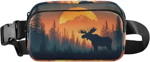 Moos Silhouettes Fanny Pack Water Resistant, Women Men Waist Pack Sling Bag Purse for Travel Hiking