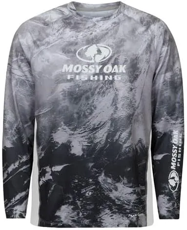 Mossy Oak Fishing Shirts for Men Long Sleeve with 40  UPF Sun Protection