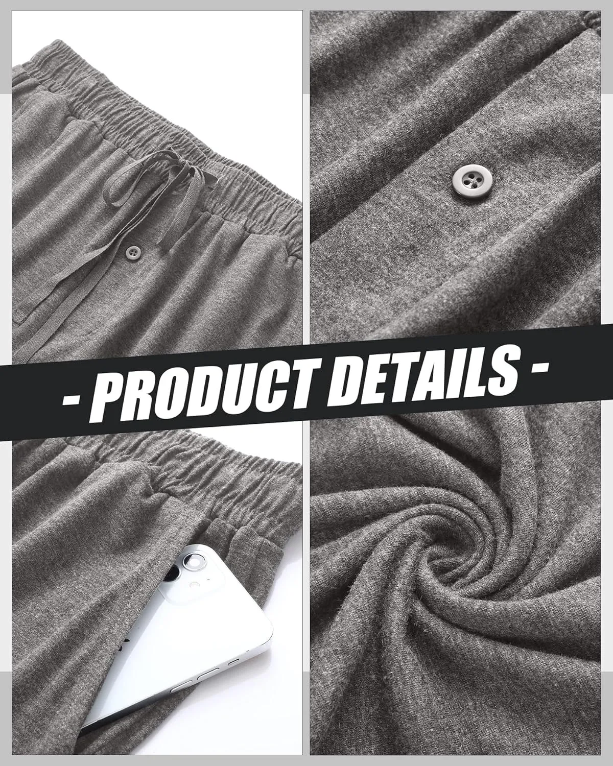 Neer 3 Pack Baggy Sweatpants for Men Knit Lightweight Lounge Pants Straight Leg Pajama Pant with Pocket