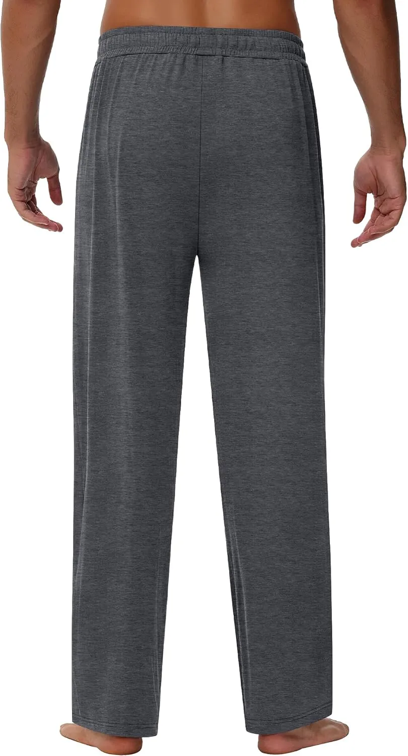 Neer 3 Pack Baggy Sweatpants for Men Knit Lightweight Lounge Pants Straight Leg Pajama Pant with Pocket