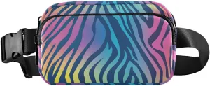 Neon Zebra Fanny Pack Water Resistant, Women Men Waist Pack Sling Bag Purse for Travel Hiking