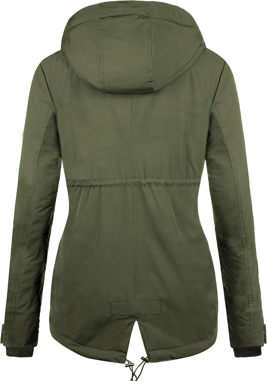 NUTEXROL Women's Winter Thicken Hooded Sherpa Lined Parka Military Anorak Jacket Warm Short Cotton Coats for Women