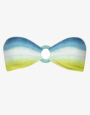 Ombre Flow Bandeau Bikini Top - Aqua Shades
