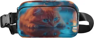 Orange Cat Fanny Pack Water Resistant Waist Pack Sling Bag Purse for Women Men Travel Hiking