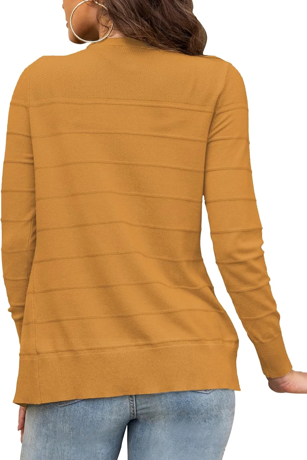 Othyroce Women's Cardigan V Neck Button Down Long Sleeve Knit Open Front Sweater Cropped Cardigans