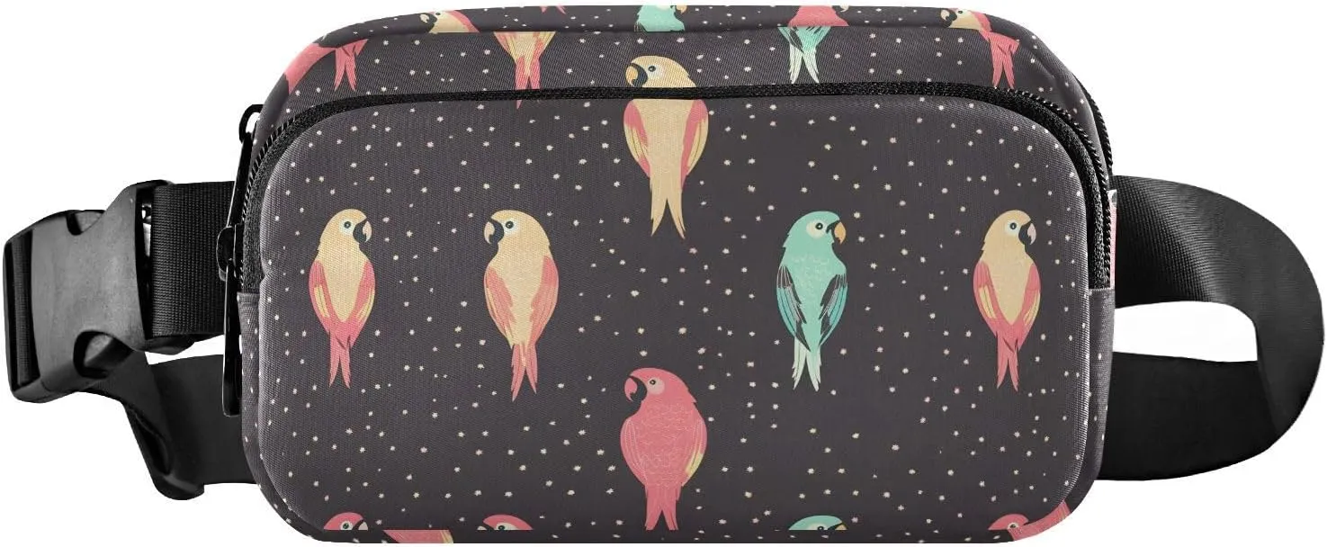 Parrots Pattern Fanny Pack Water Resistant, Women Men Waist Pack Sling Bag Purse for Travel Hiking