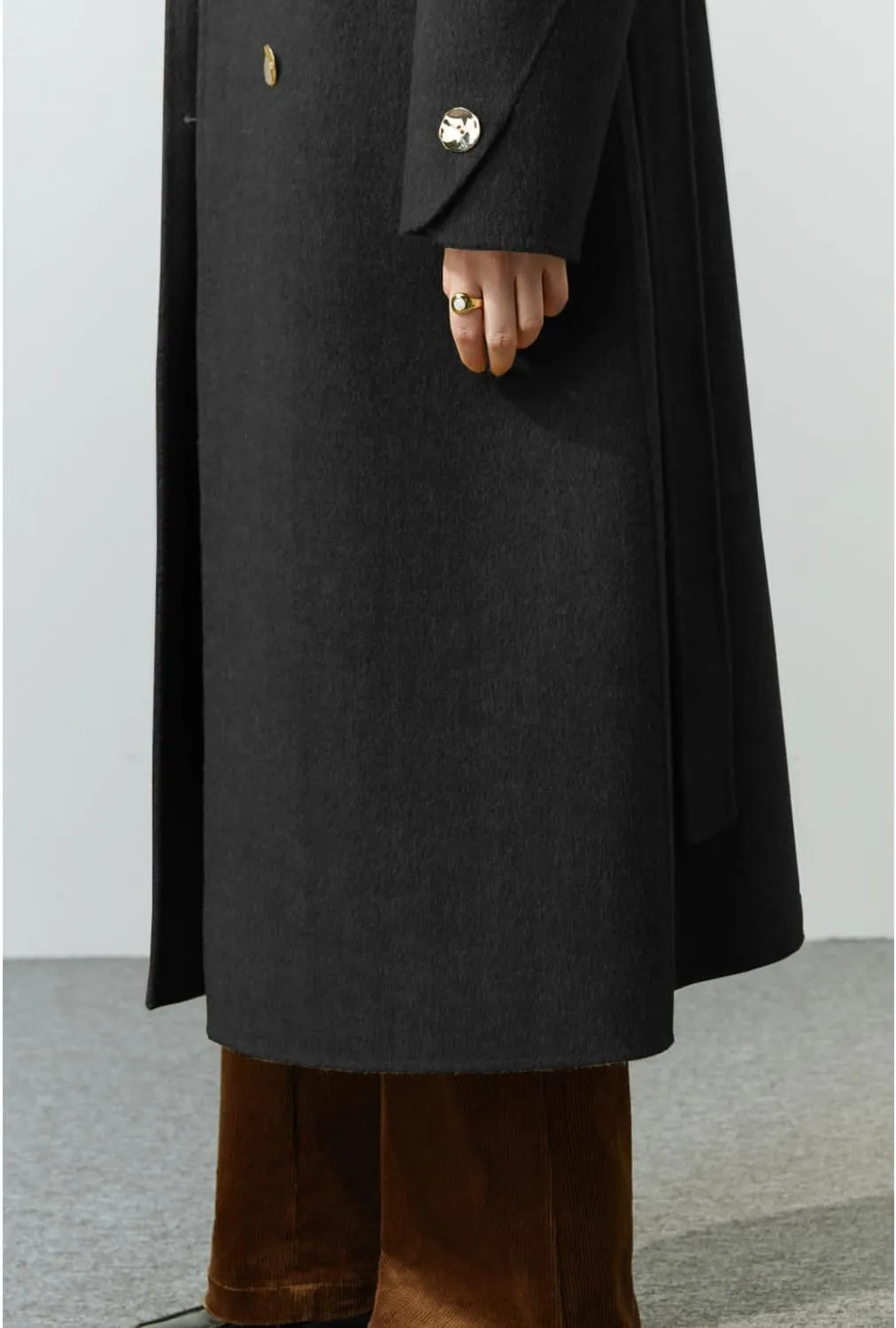 Peaceglad Womens Pea Coats Fall Long Trench Coat Double Breasted Lapel Belted Peacoat