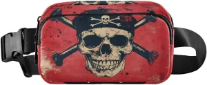 Pirate Skull Fanny Pack Water Resistant, Women Men Waist Pack Sling Bag Purse for Travel Hiking