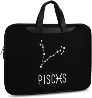 Pisces Constellation Leather Bag Laptop Case Slim Water Resistant Computer Bags with Handle Briefcase for Work