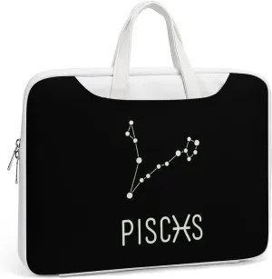 Pisces Constellation Leather Bag Laptop Case Slim Water Resistant Computer Bags with Handle Briefcase for Work