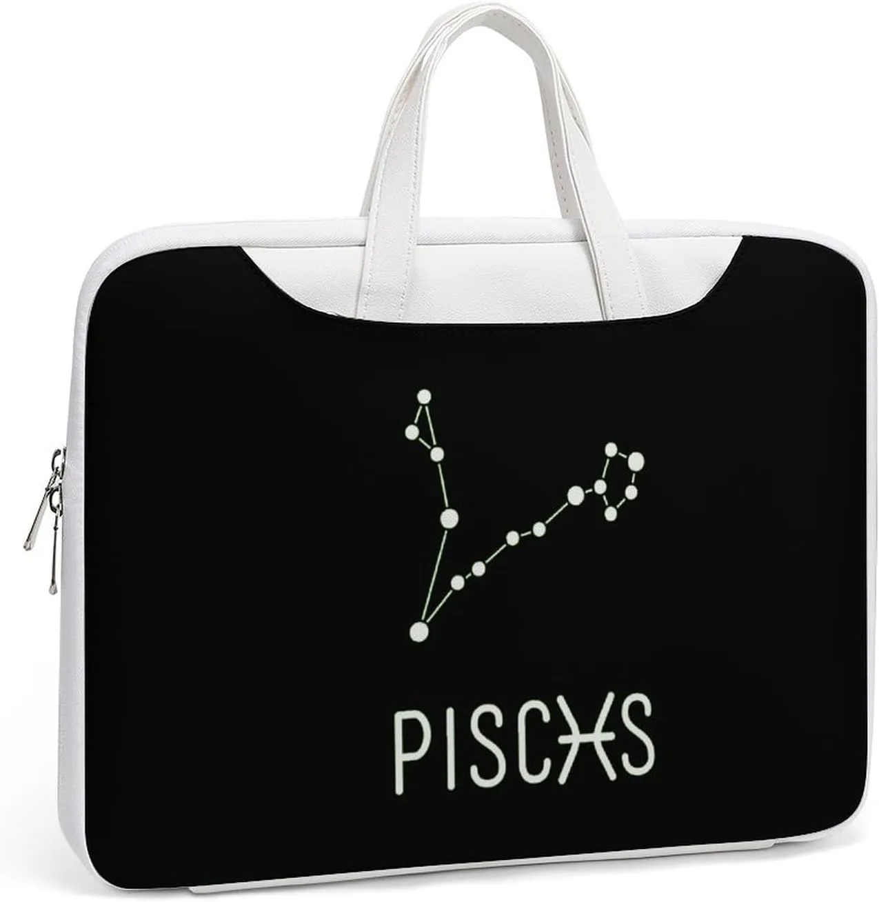 Pisces Constellation Leather Bag Laptop Case Slim Water Resistant Computer Bags with Handle Briefcase for Work