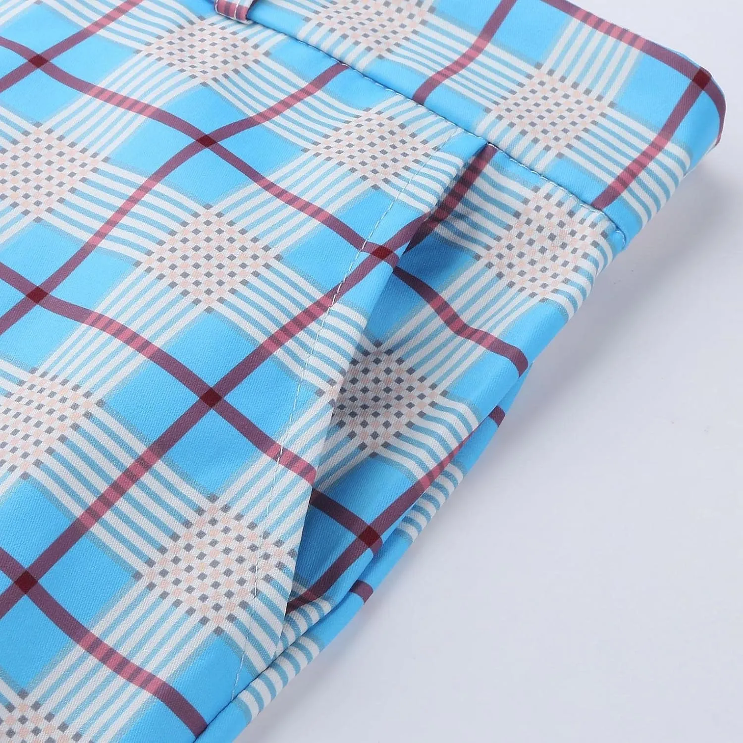Plaid Dress Pants for Men Skinny Expandable Waist Slim Fit Chinos Grid Tailored Pants Modern Business Pencil Long Pants