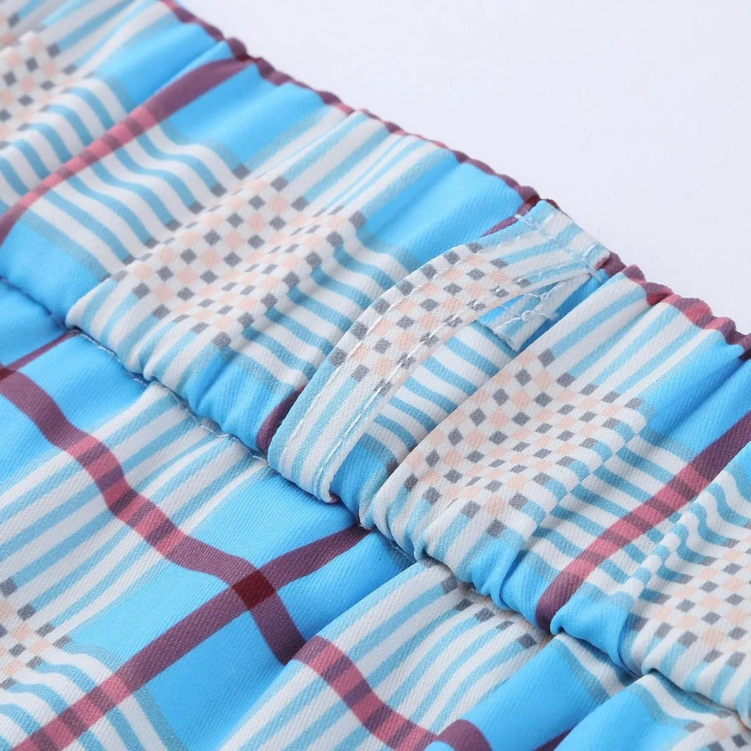 Plaid Dress Pants for Men Skinny Expandable Waist Slim Fit Chinos Grid Tailored Pants Modern Business Pencil Long Pants