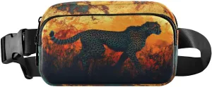 Plain Cheetah Fanny Pack Water Resistant Waist Pack Sling Bag Purse for Women Men Travel Hiking