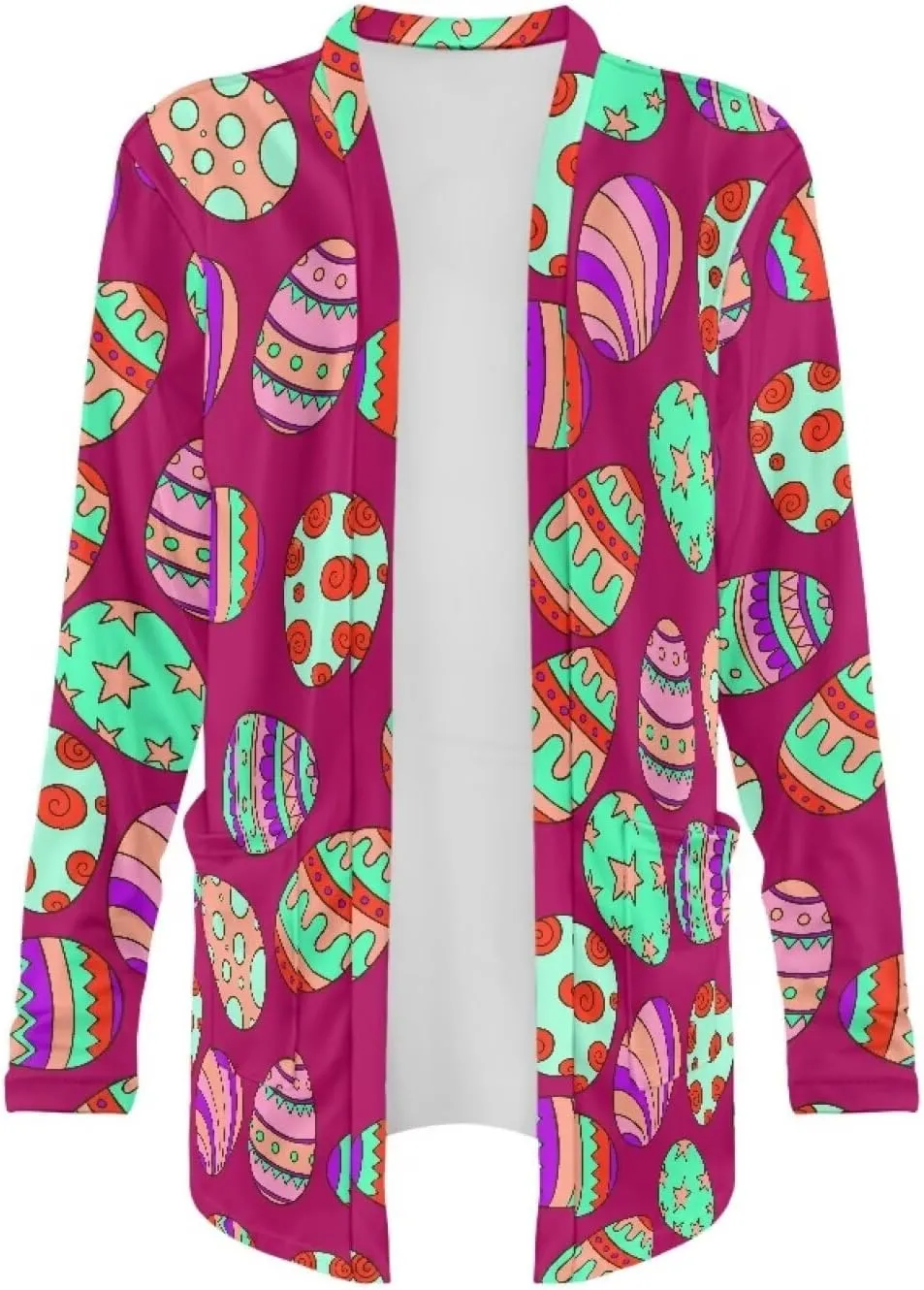 POLERO Long Sleeve Women Cardigan Casual Open Front Cardigan Coats with Pockets Trendy Outwear