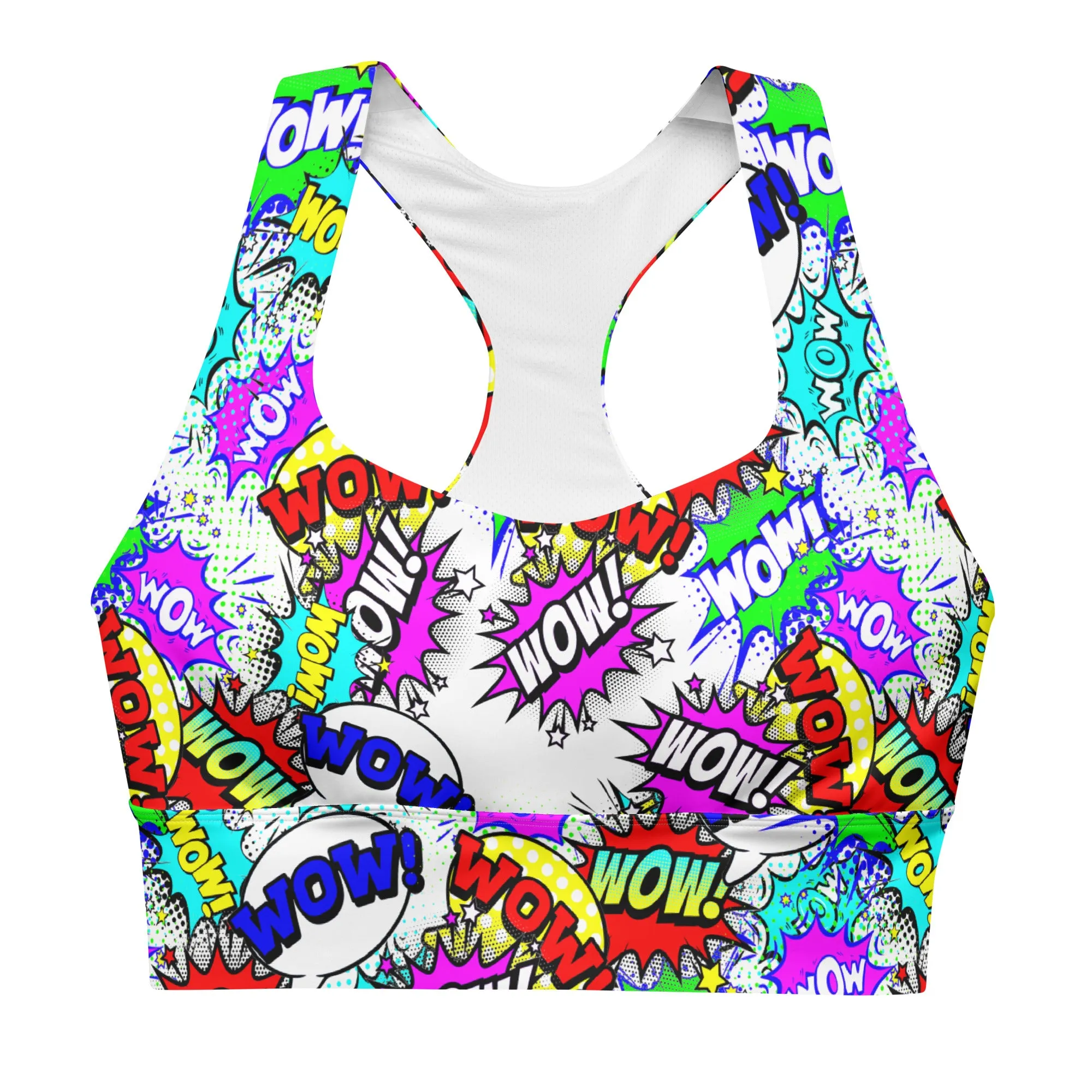 Pop Art Longline Sports Bra, lioness-love