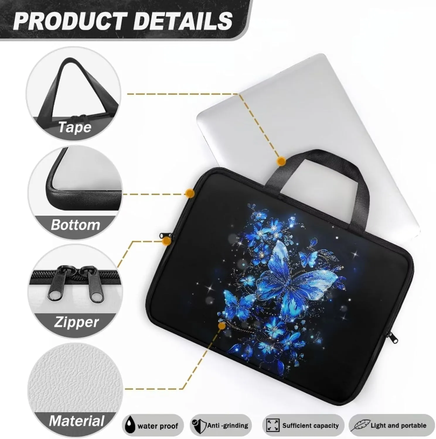 Protective Laptop Sleeve,Leather Laptop Bag for Women, Water-Resistant Computer Bags For Laptops for Men