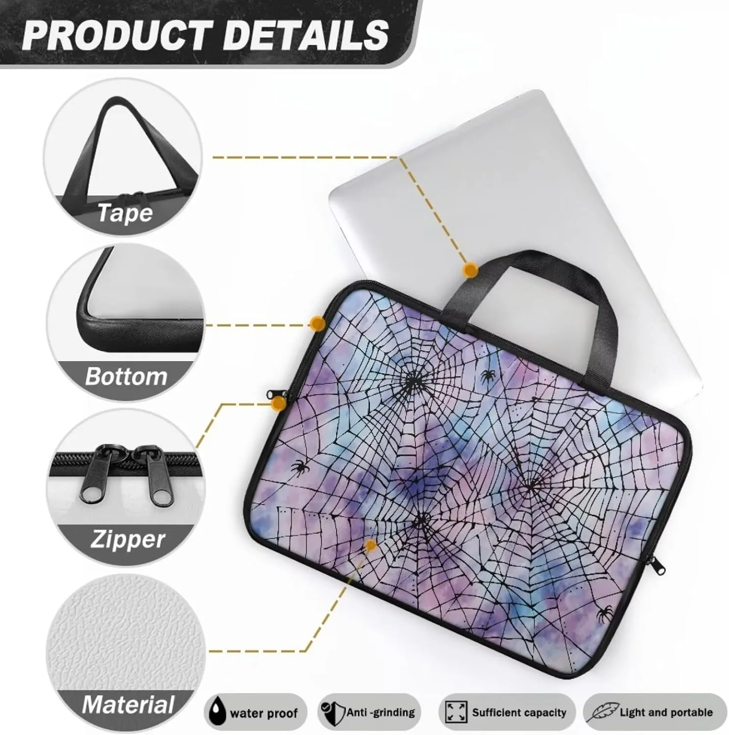 Protective Laptop Sleeve,Leather Laptop Bag for Women, Water-Resistant Computer Bags For Laptops for Men