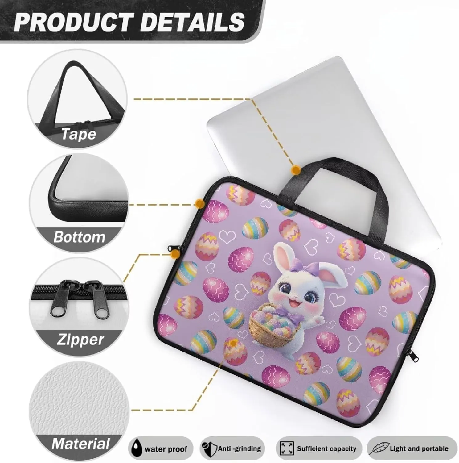 PU Leather Laptop Bags Designer Water-Resistant Laptop Carrying Case 10 12 13 15 17 inch