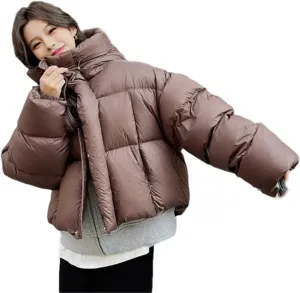 Pulcykp Women Winter Down Jacket Coat Hoodie Duck Warm Down Outwear Cotton-Padded Puffer Coat