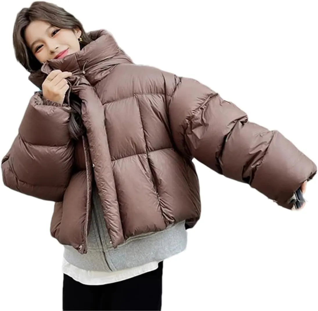 Pulcykp Women Winter Down Jacket Coat Hoodie Duck Warm Down Outwear Cotton-Padded Puffer Coat