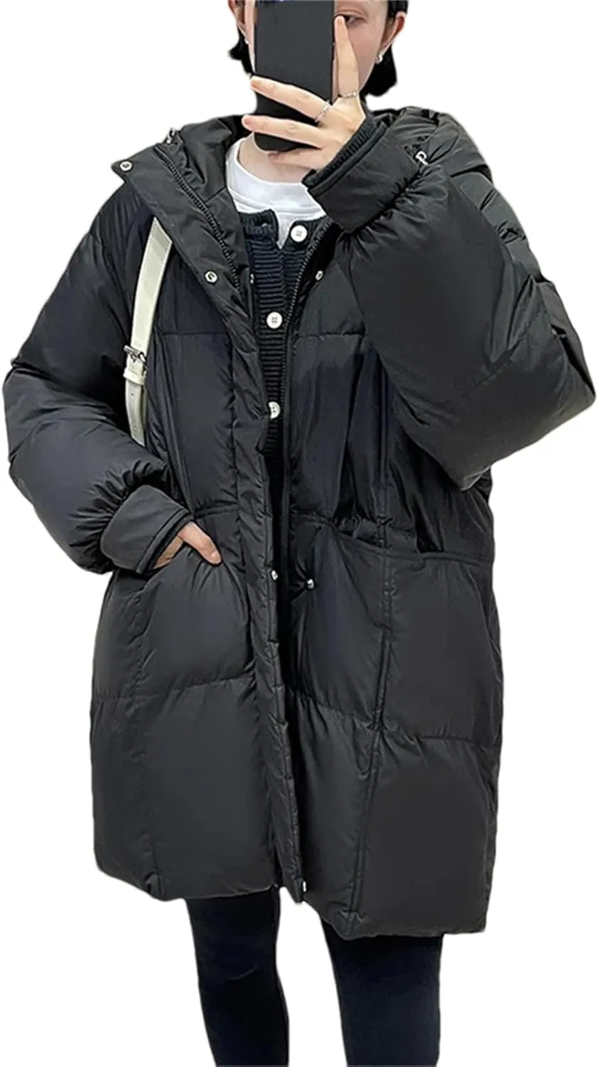 Pulcykp Women's Down Jackets Coat Winter Thickening Warm Bubble Long Puffer Cotton Padded Jacket