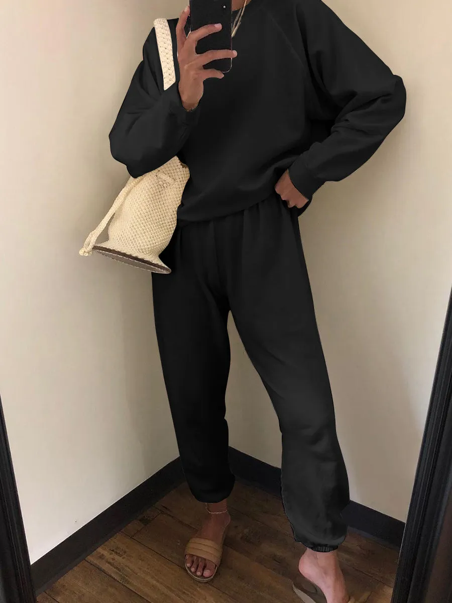 Pure Color Casual Long Sleeve Suit