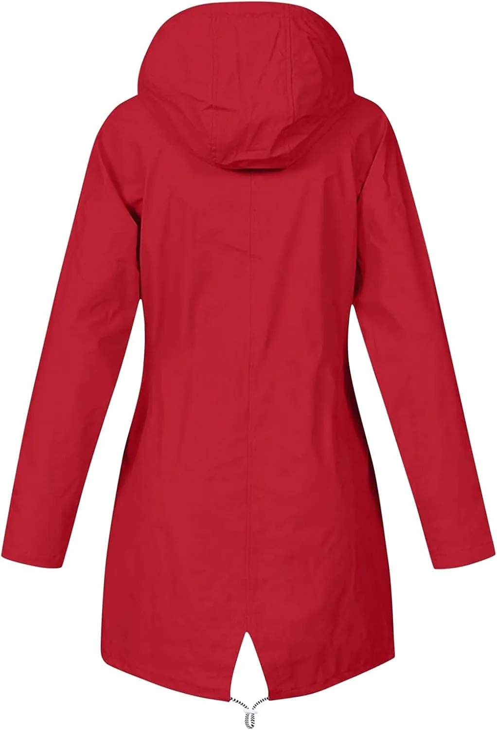 Rain Jacket for Women Waterproof Outdoors Raincoats Lightweight Long Hooded Trench Coats Striped Lined Windbreaker