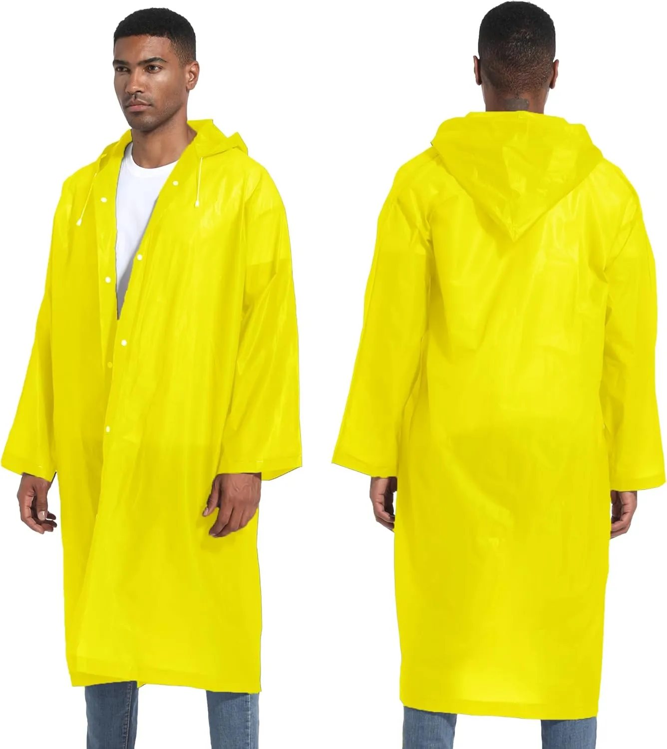 Rain Ponchos for Adults Raincoats (2 PACK) Reusable Rain Jackets Emergency Rain Ponchos with Hooded