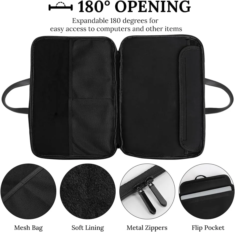 Rainbow Dots Leather Bag Laptop Case Slim Water Resistant Computer Bags with Handle Briefcase for Work
