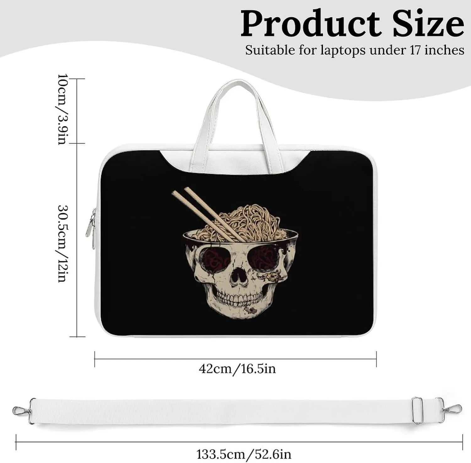 Ramen Brain Leather Bag Laptop Case Slim Water Resistant Computer Bags with Handle Briefcase for Work