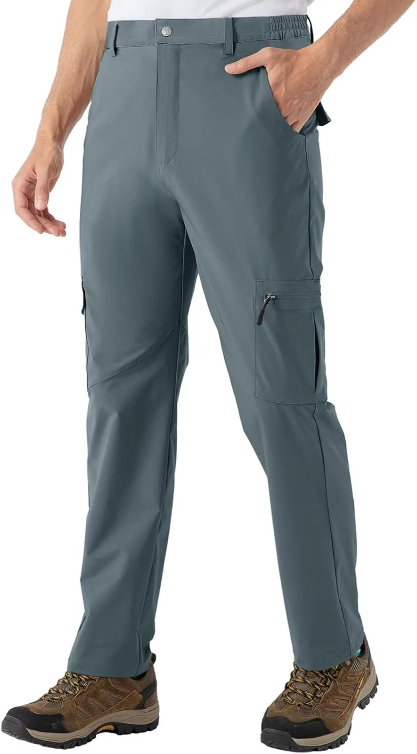 Rdruko Men's Hiking Pants Lightweight Quick Dry Water Resistant Outdoor Travel Work Fishing Pants 6 Pockets