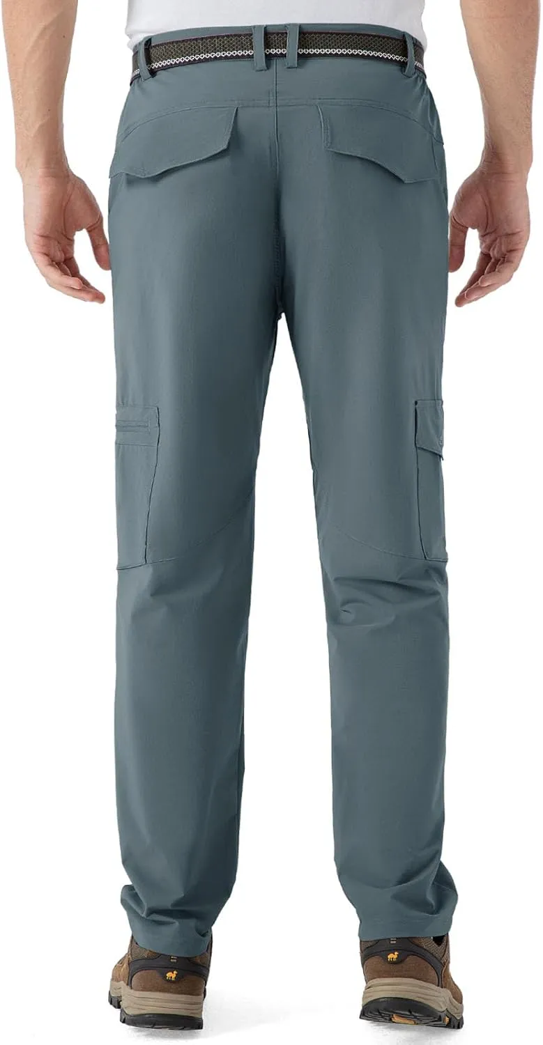 Rdruko Men's Hiking Pants Lightweight Quick Dry Water Resistant Outdoor Travel Work Fishing Pants 6 Pockets