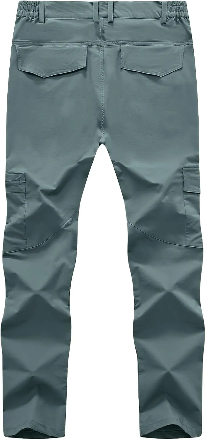 Rdruko Men's Hiking Pants Lightweight Quick Dry Water Resistant Outdoor Travel Work Fishing Pants 6 Pockets