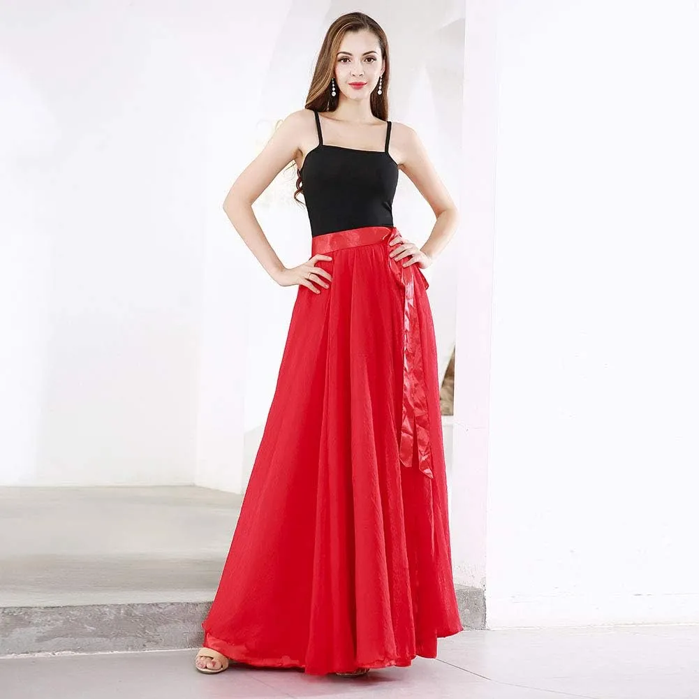 ROYAL SMEELA Belly Dance Costume for Women Maxi Dancing Skirts Tie Up Waist Wrap Retro Camisole Spaghetti Strap Tank Tops