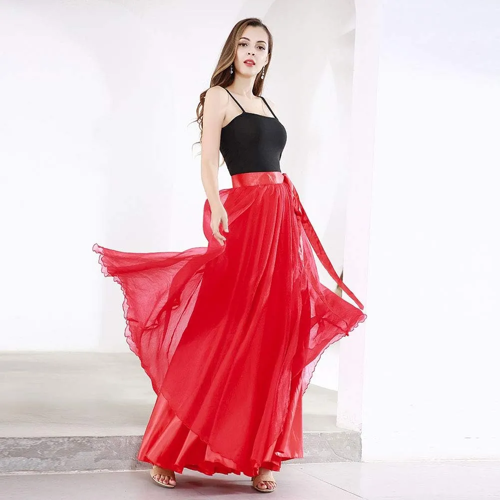 ROYAL SMEELA Belly Dance Costume for Women Maxi Dancing Skirts Tie Up Waist Wrap Retro Camisole Spaghetti Strap Tank Tops