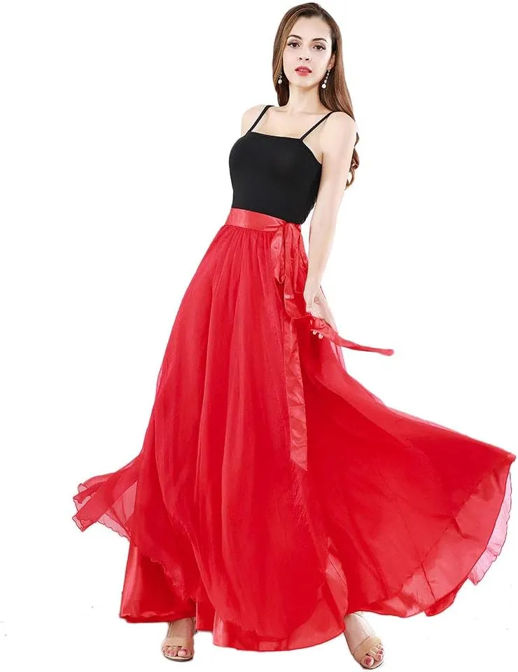 ROYAL SMEELA Belly Dance Costume for Women Maxi Dancing Skirts Tie Up Waist Wrap Retro Camisole Spaghetti Strap Tank Tops