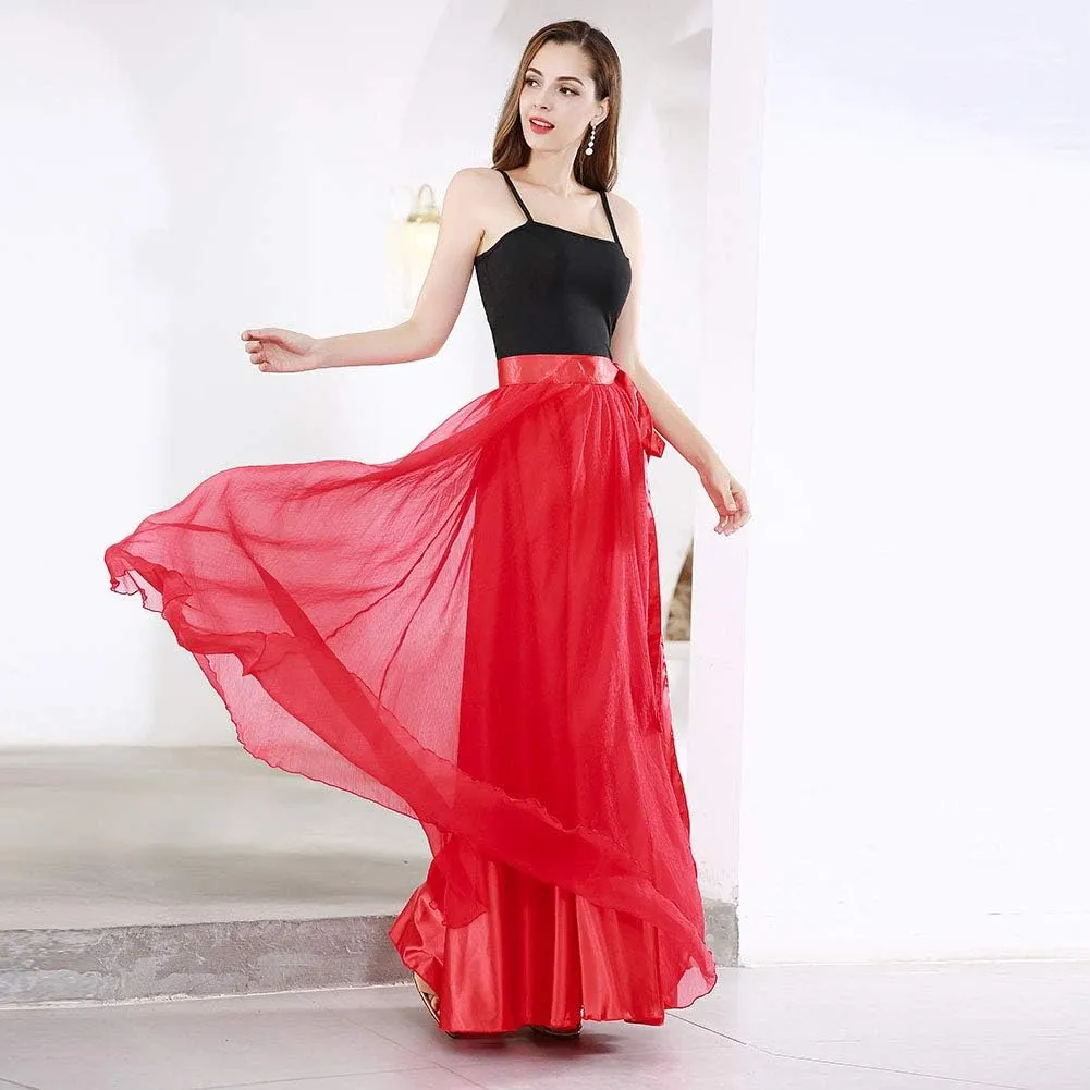 ROYAL SMEELA Belly Dance Costume for Women Maxi Dancing Skirts Tie Up Waist Wrap Retro Camisole Spaghetti Strap Tank Tops