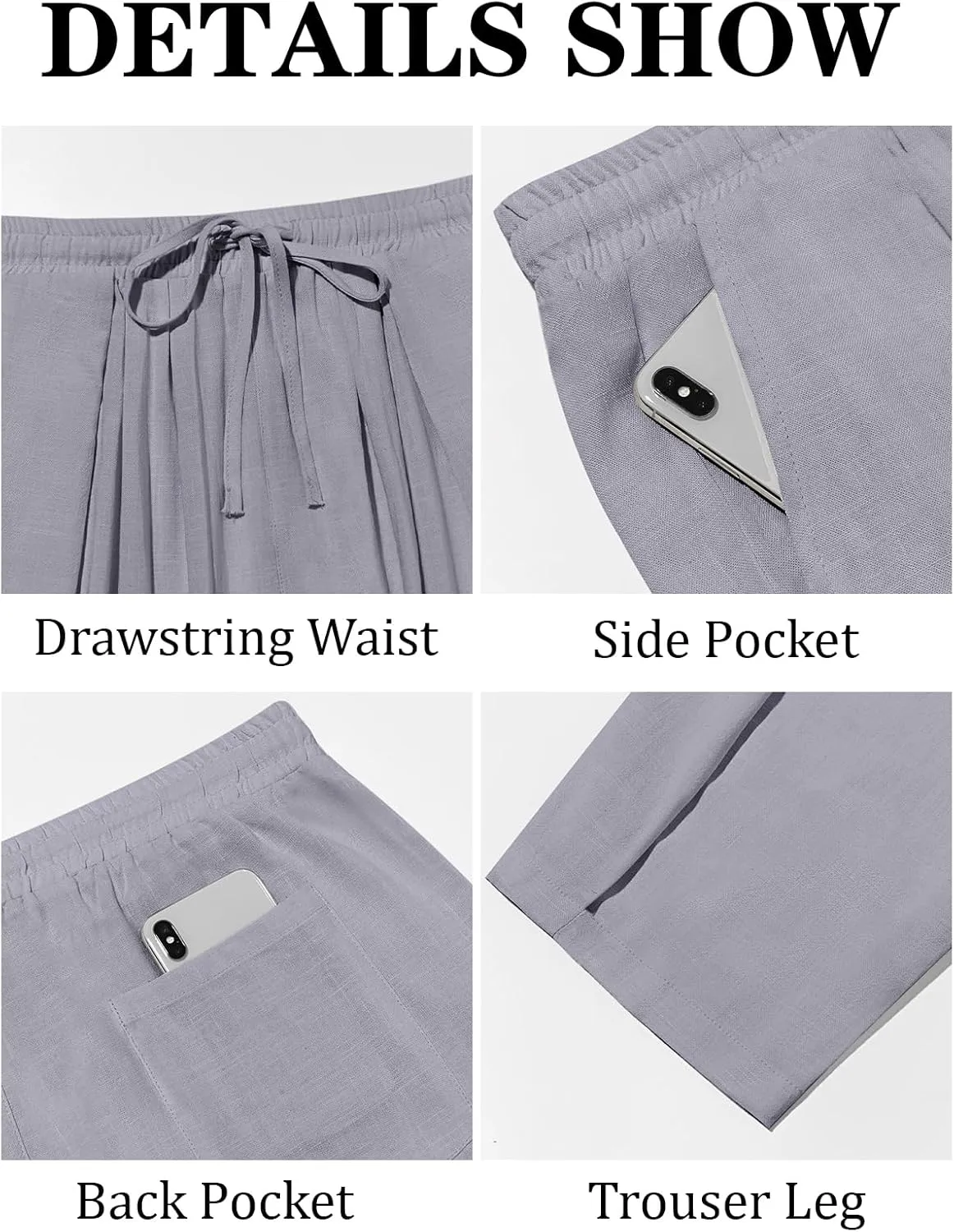 Runcati Mens Casual Harem Pants Drawstring Elastic Waist Cotton Cropped Trousers Yoga Beach Lightweight Pants